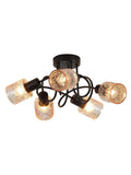 Searchlight amber and black 5-light ceiling lamp, imported from the UK