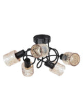 Searchlight amber and black 5-light ceiling lamp, imported from the UK