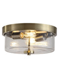 Searchlight antique brass seeded glass flush ceiling light, UK version