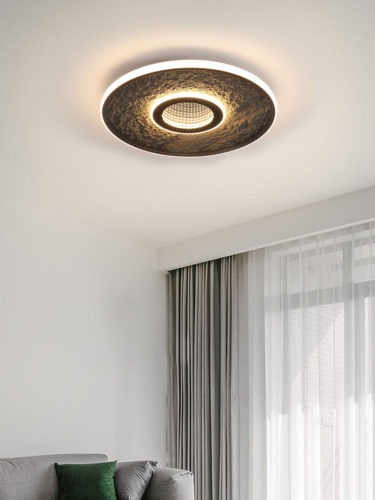 Searchlight Black Lumadisc flush ceiling light 41cm - British product