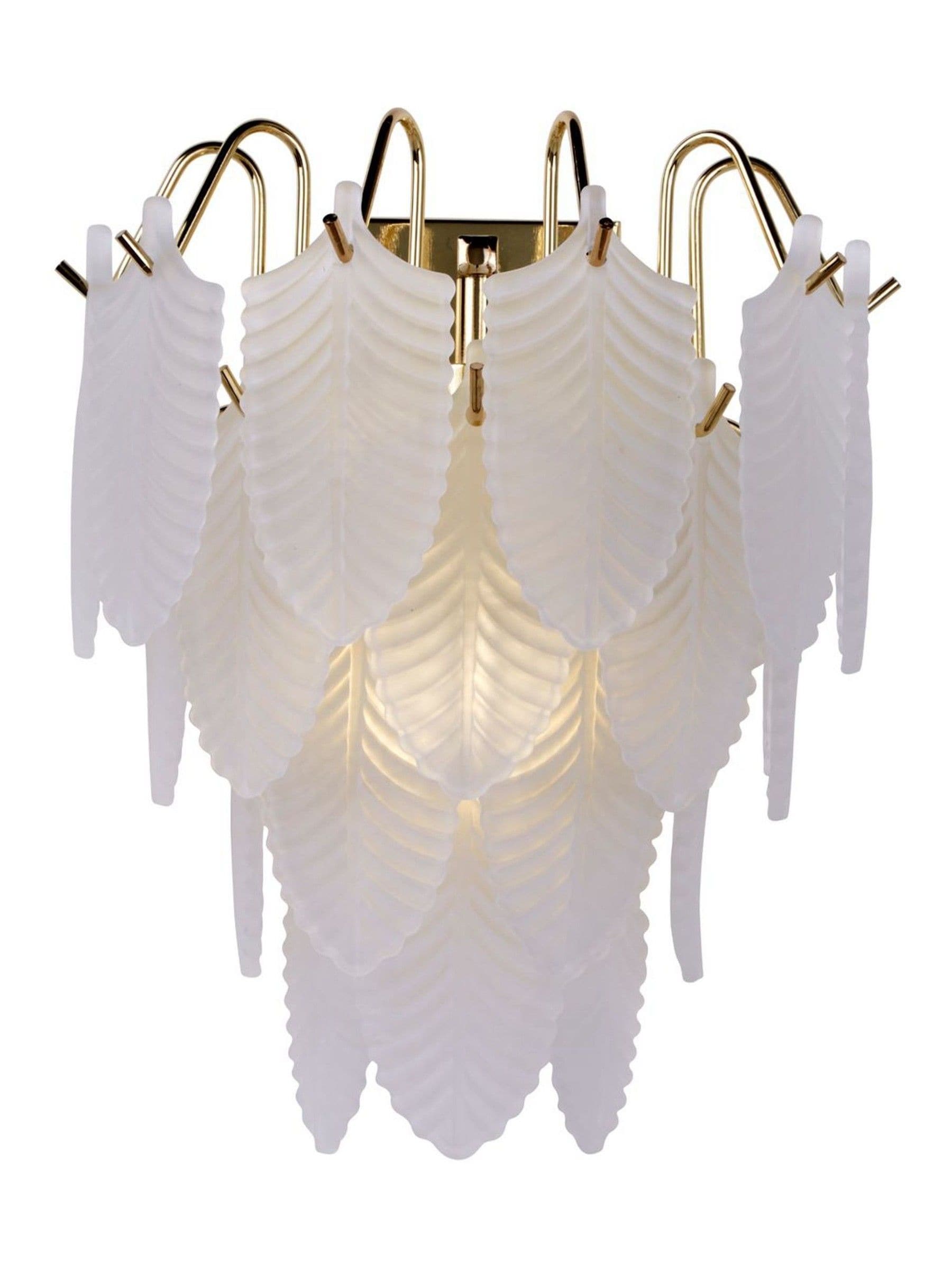 Searchlight brass frosted glass wall light 29cm, imported from the UK