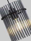 Searchlight Black Smoke glass rod pendant ceiling light, UK version