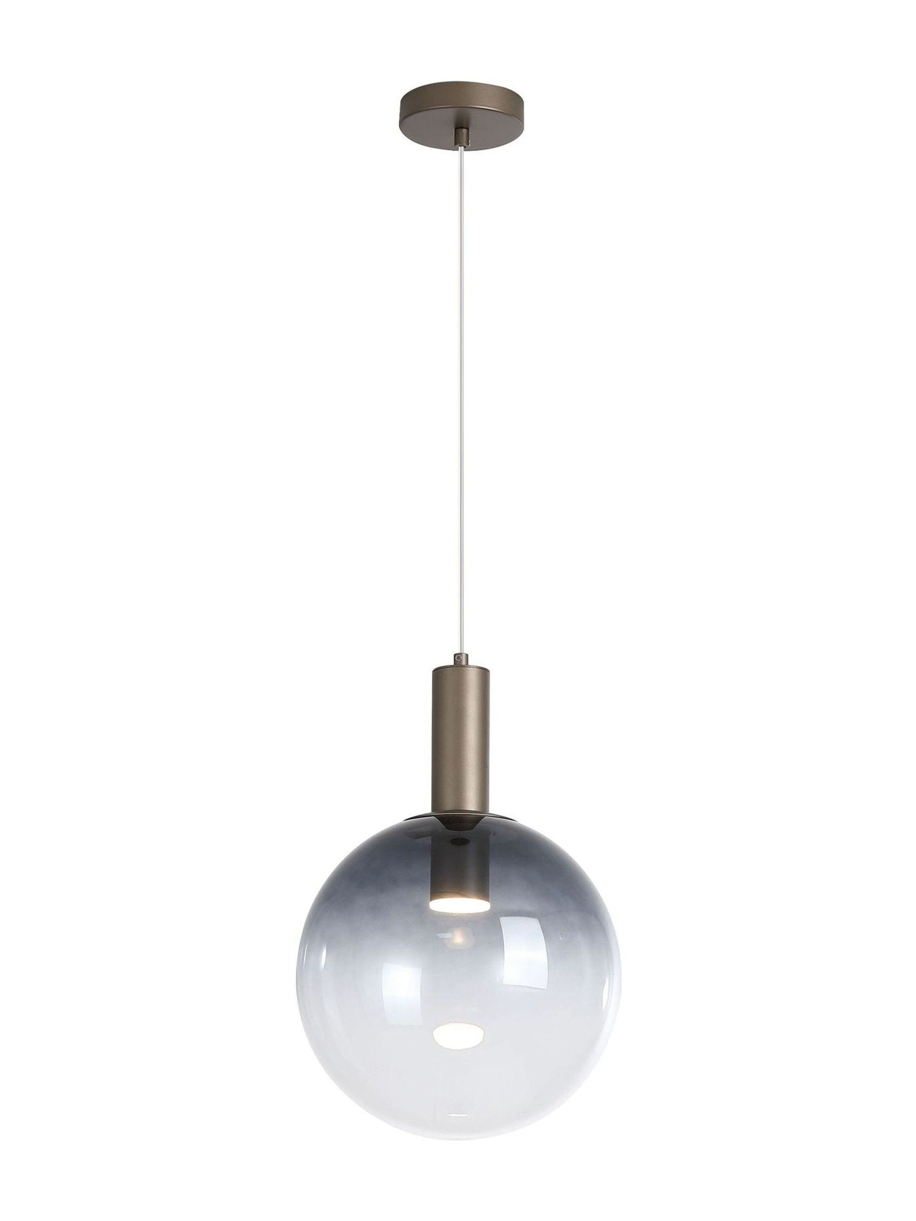 Searchlight latte and ombre smoked glass ceiling light pendant - British product