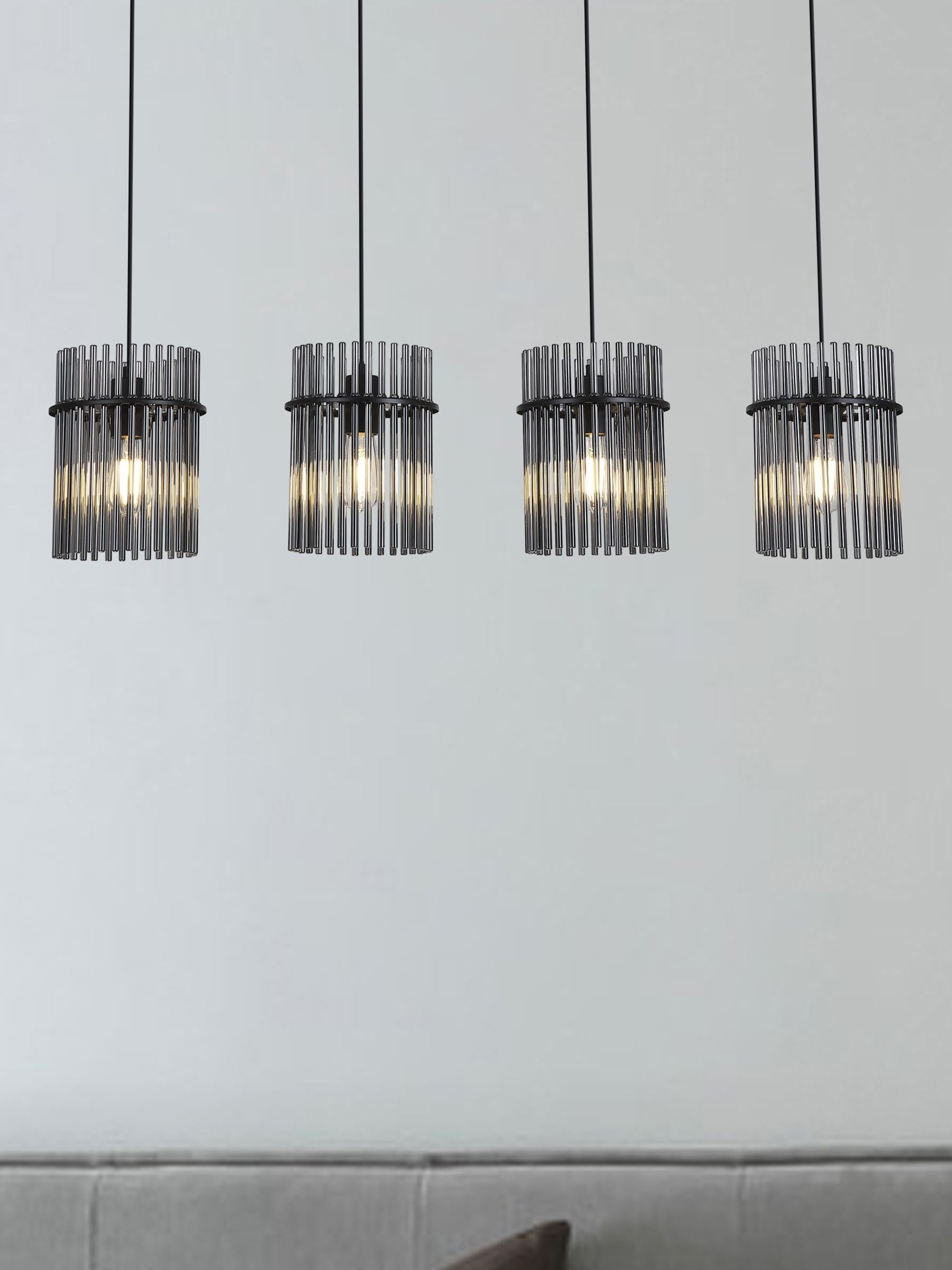 Searchlight black smoked glass bar pendant ceiling light, imported from the UK