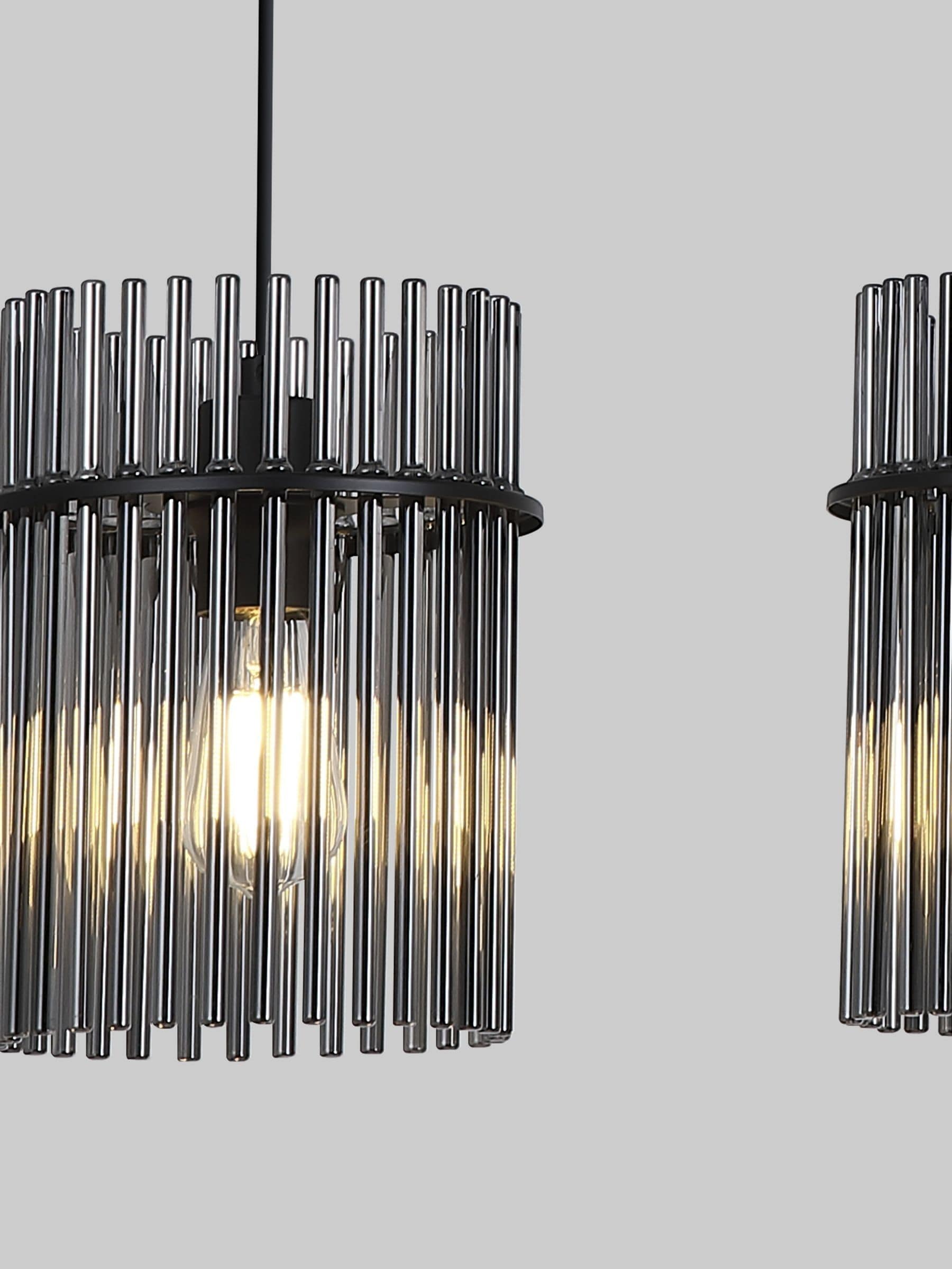 Searchlight black smoked glass bar pendant ceiling light, imported from the UK