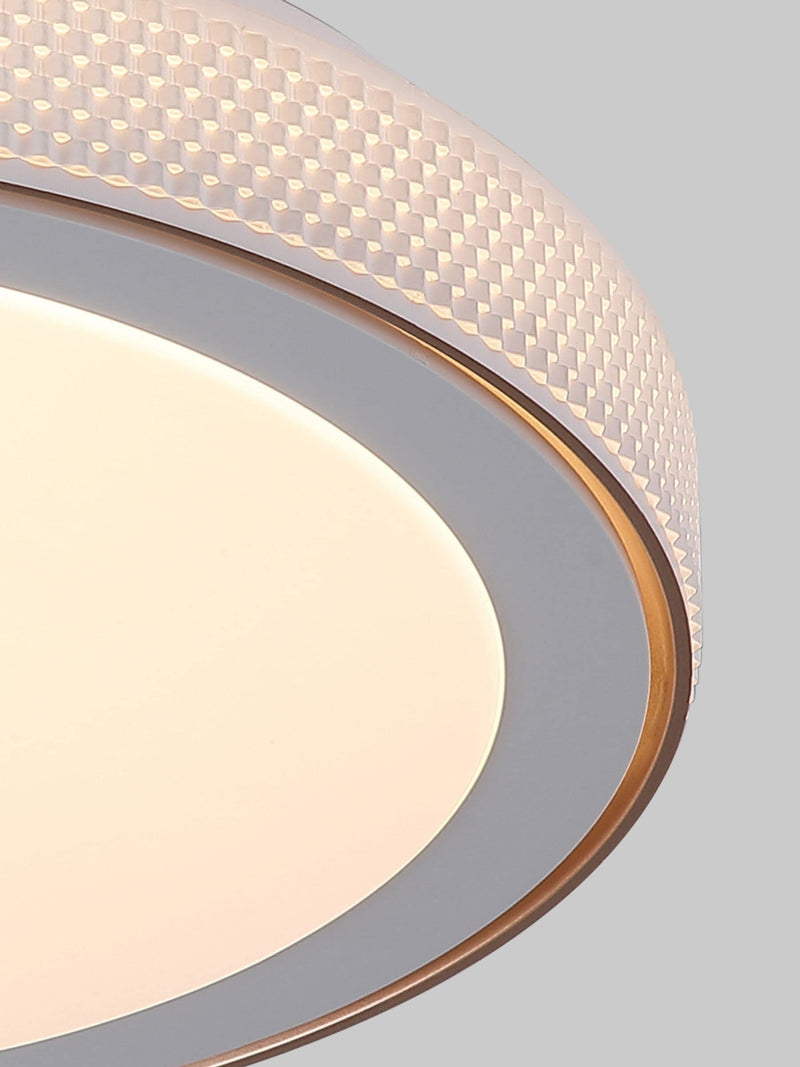 Searchlight white and gold flush ceiling light, UK version