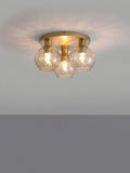 Searchlight champagne and gold flush ceiling light, imported from the UK