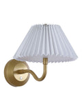 Searchlight Gold White Pleated Shade wall light, UK version