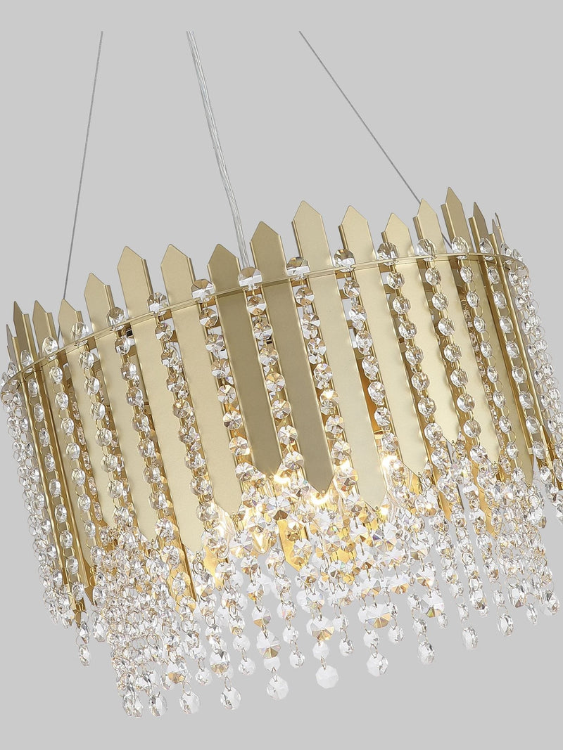 Searchlight gold clear crystal pendant ceiling light, imported from the UK