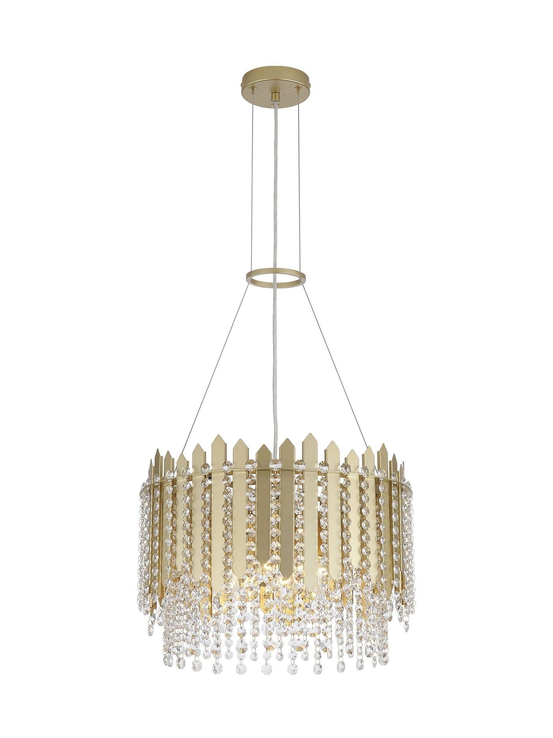 Searchlight gold clear crystal pendant ceiling light, imported from the UK