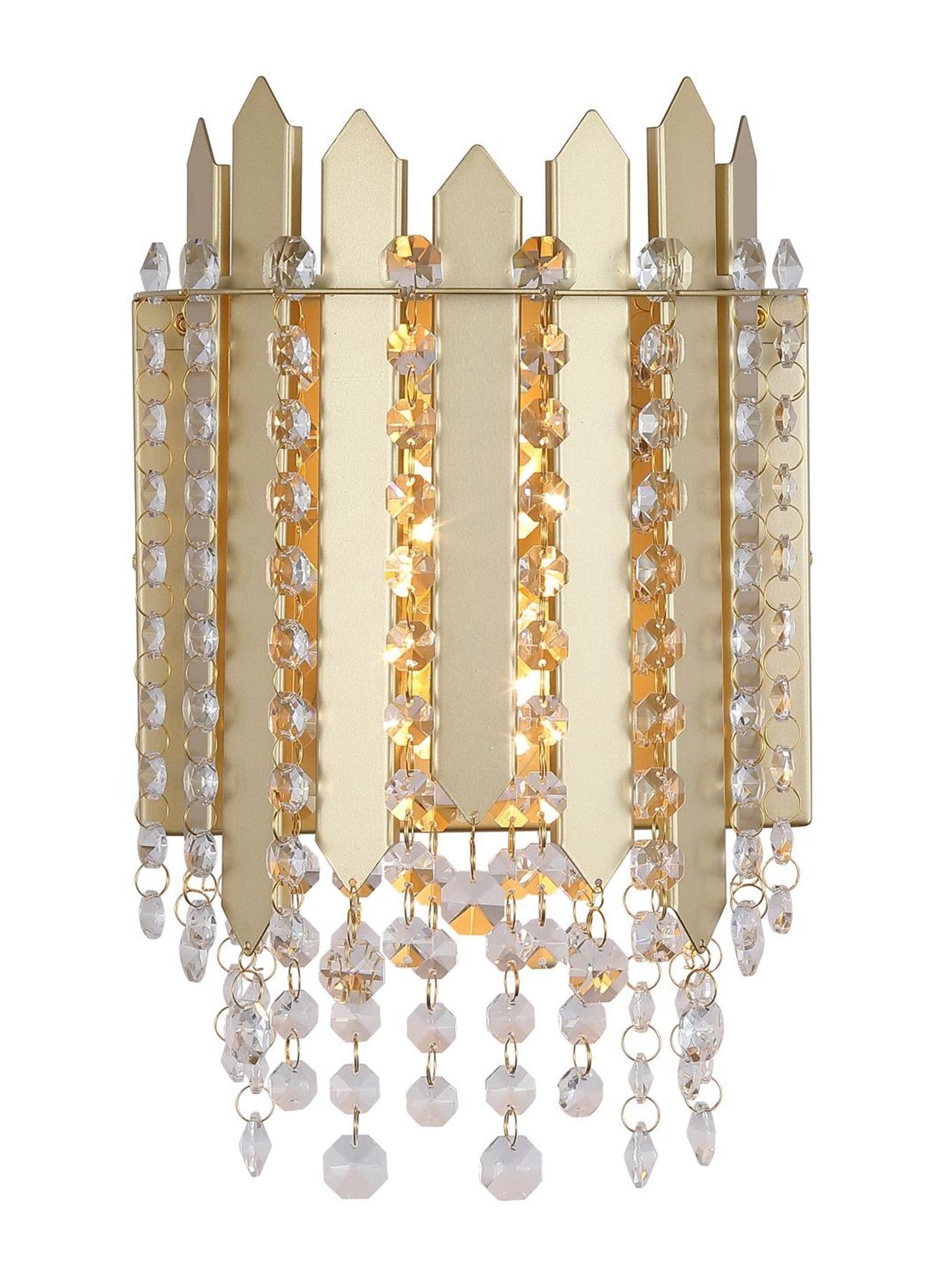 Searchlight gold crystal wall light (British brand)