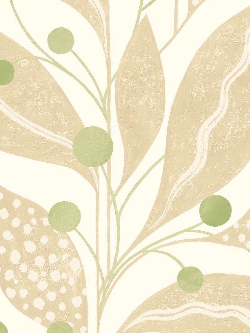 Ohpopsi Russet Berry Dot Soft Sage Wallpaper Sample A4