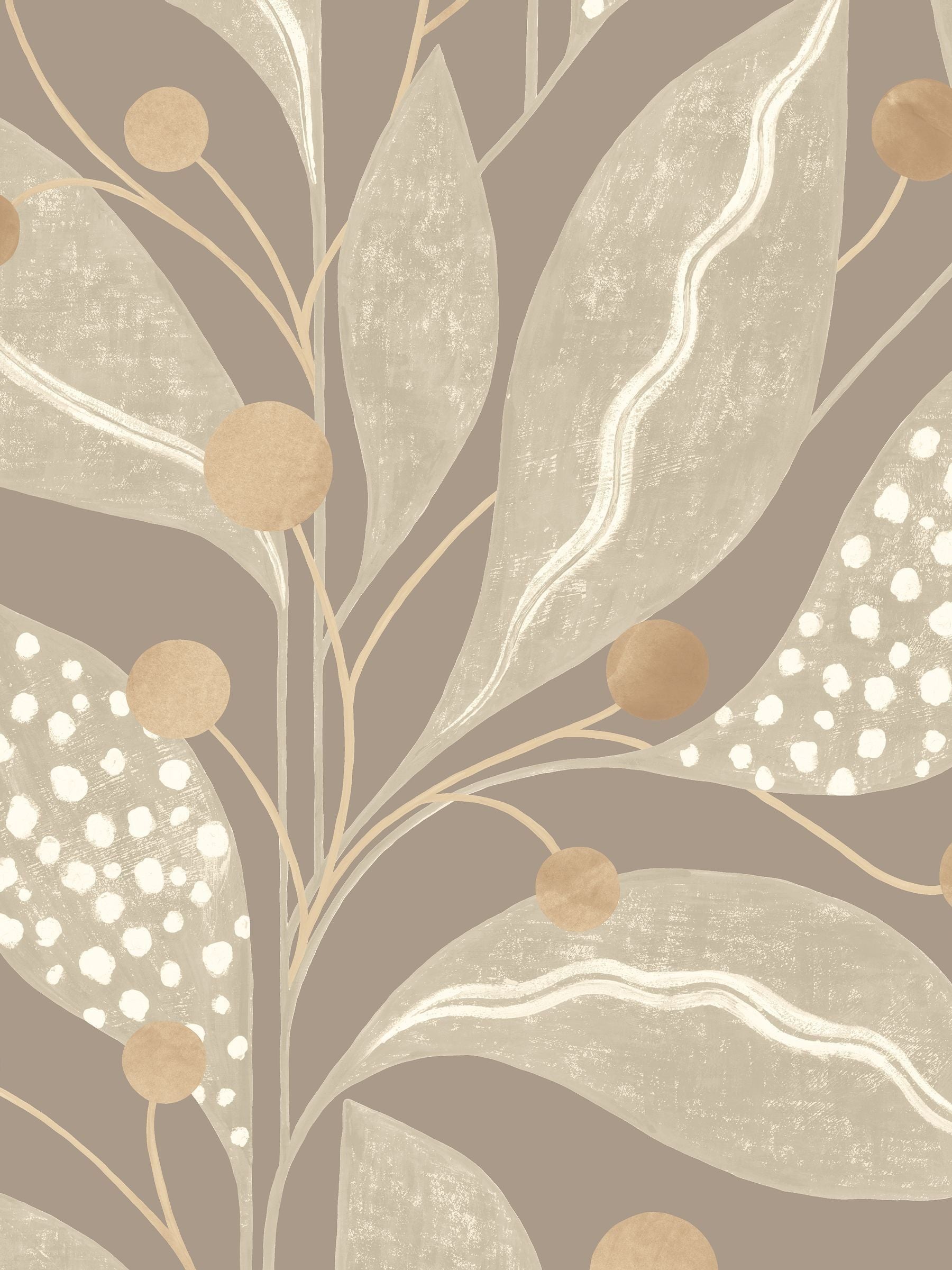 Ohpopsi Russet Berry Dot Soft Sage Wallpaper Sample A4