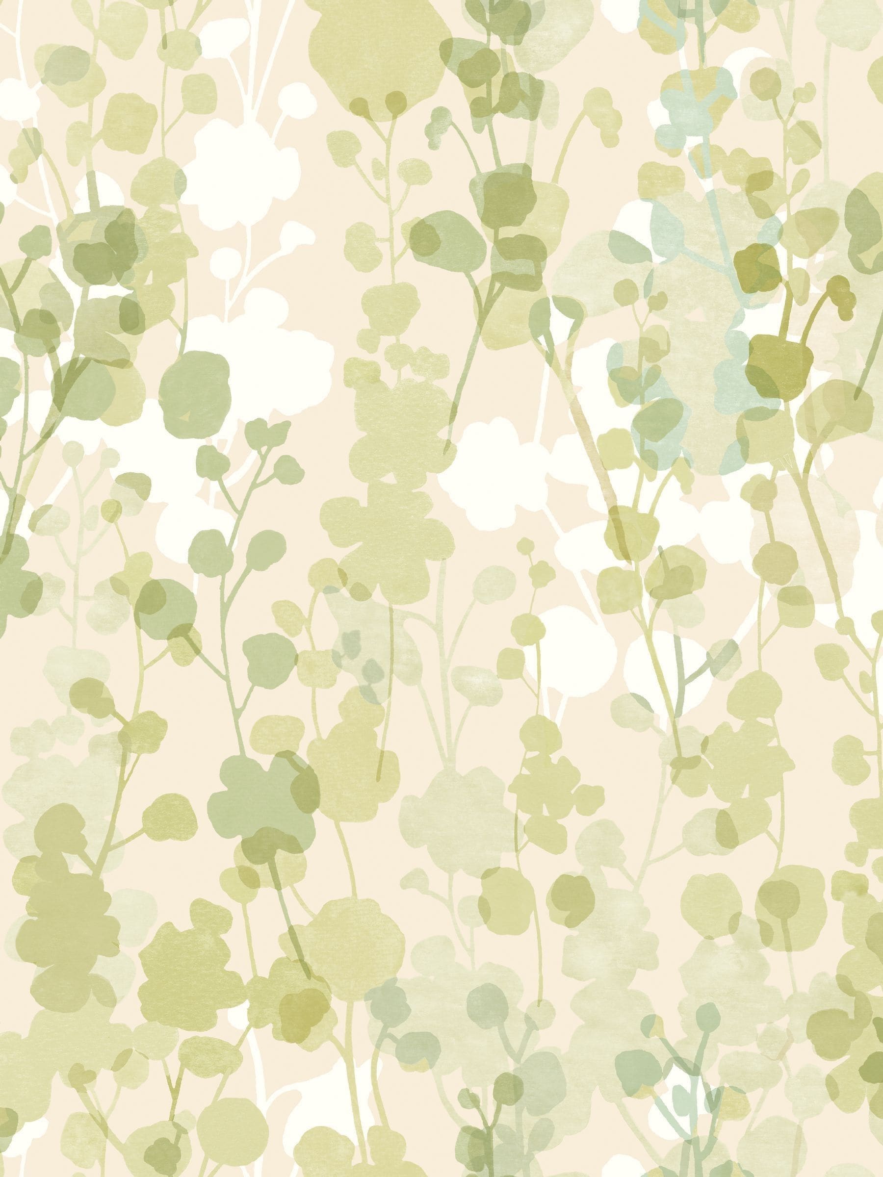 Ohpopsi Pale Teal Blossom Wallpaper Sample A4