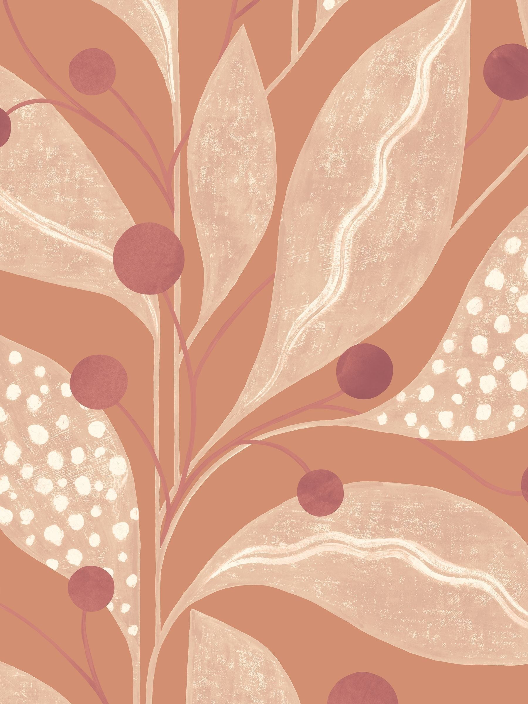 Ohpopsi Russet Berry Dot wallpaper sample A4 - British product