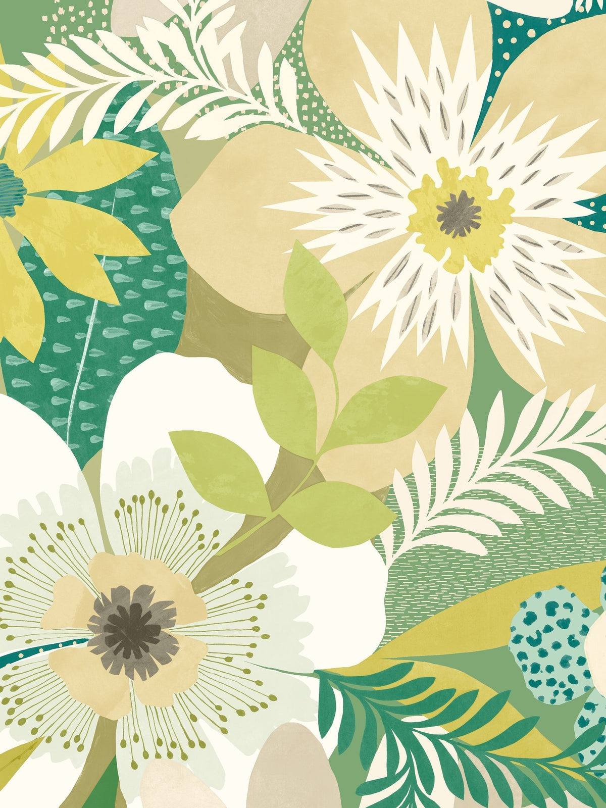Ohpopsi Rich Ginger Floral Print Riot Forest Mix Wallpaper Sample A4