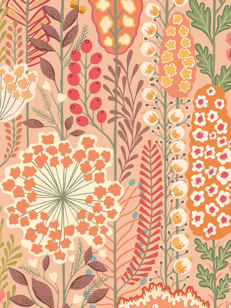 Ohpopsi Pistachio Mix Seedheads Apricot Mix Wallpaper Sample A4