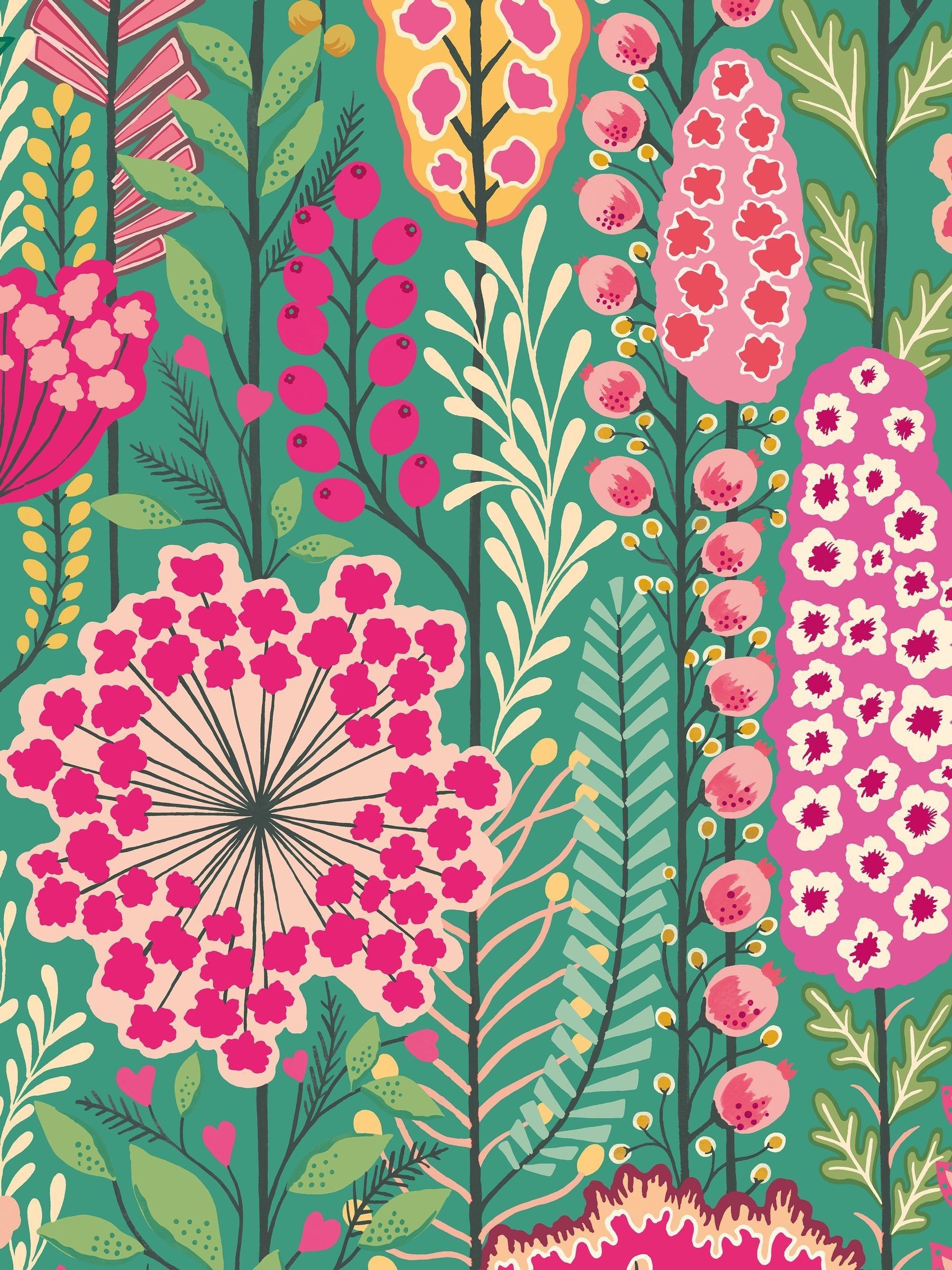 Ohpopsi Pistachio Mix Seedheads Apricot Mix Wallpaper Sample A4