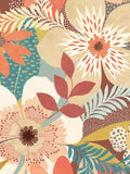 Ohpopsi Rich Ginger Floral Print wallpaper sample A4 - British product