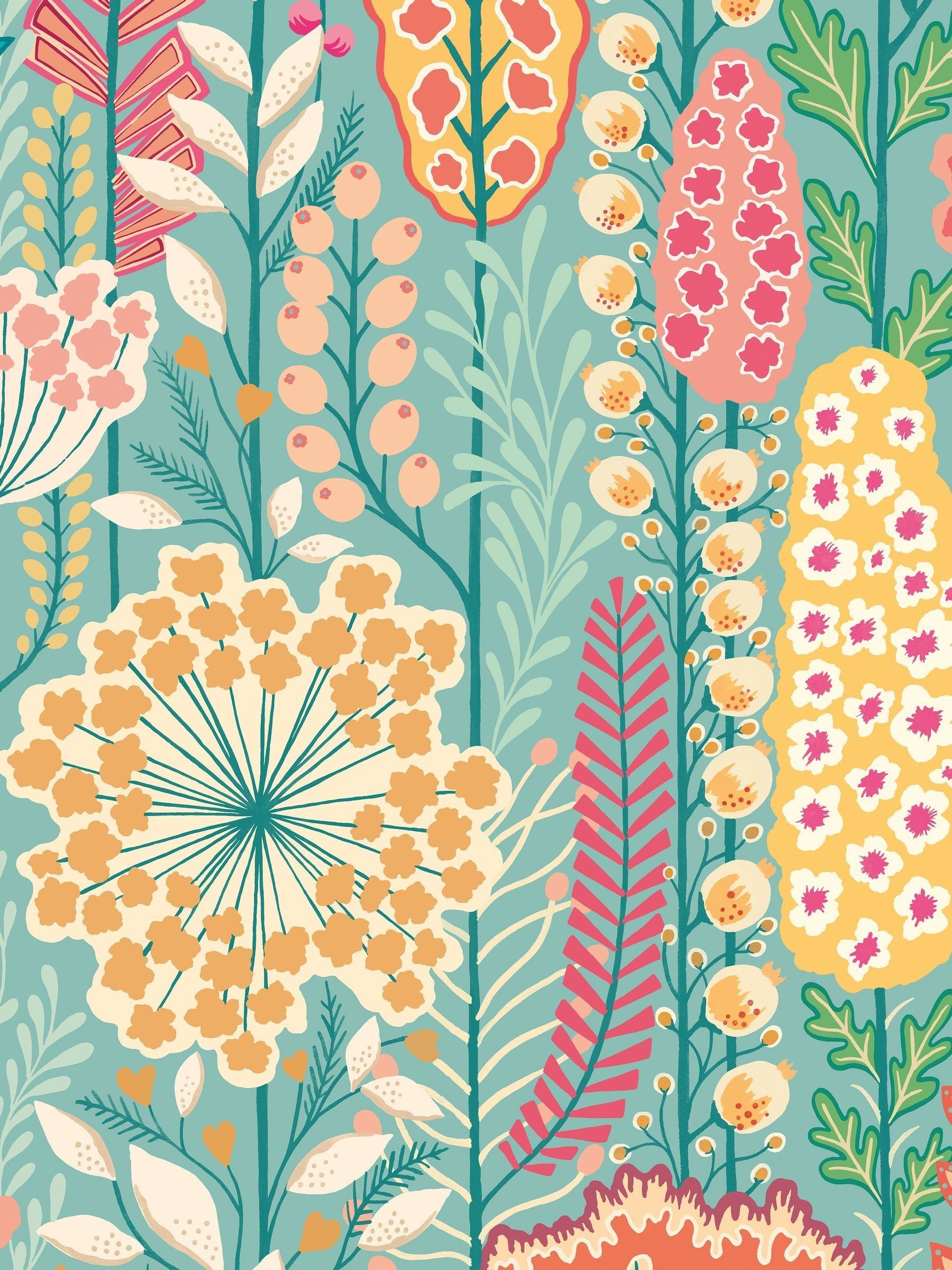 Ohpopsi Pistachio Mix Seedheads Apricot Mix Wallpaper Sample A4