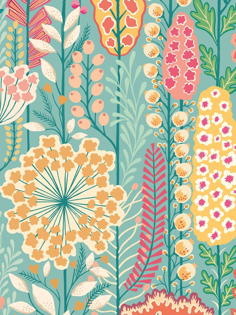 Ohpopsi Pistachio Mix Seedheads Apricot Mix Wallpaper Sample A4