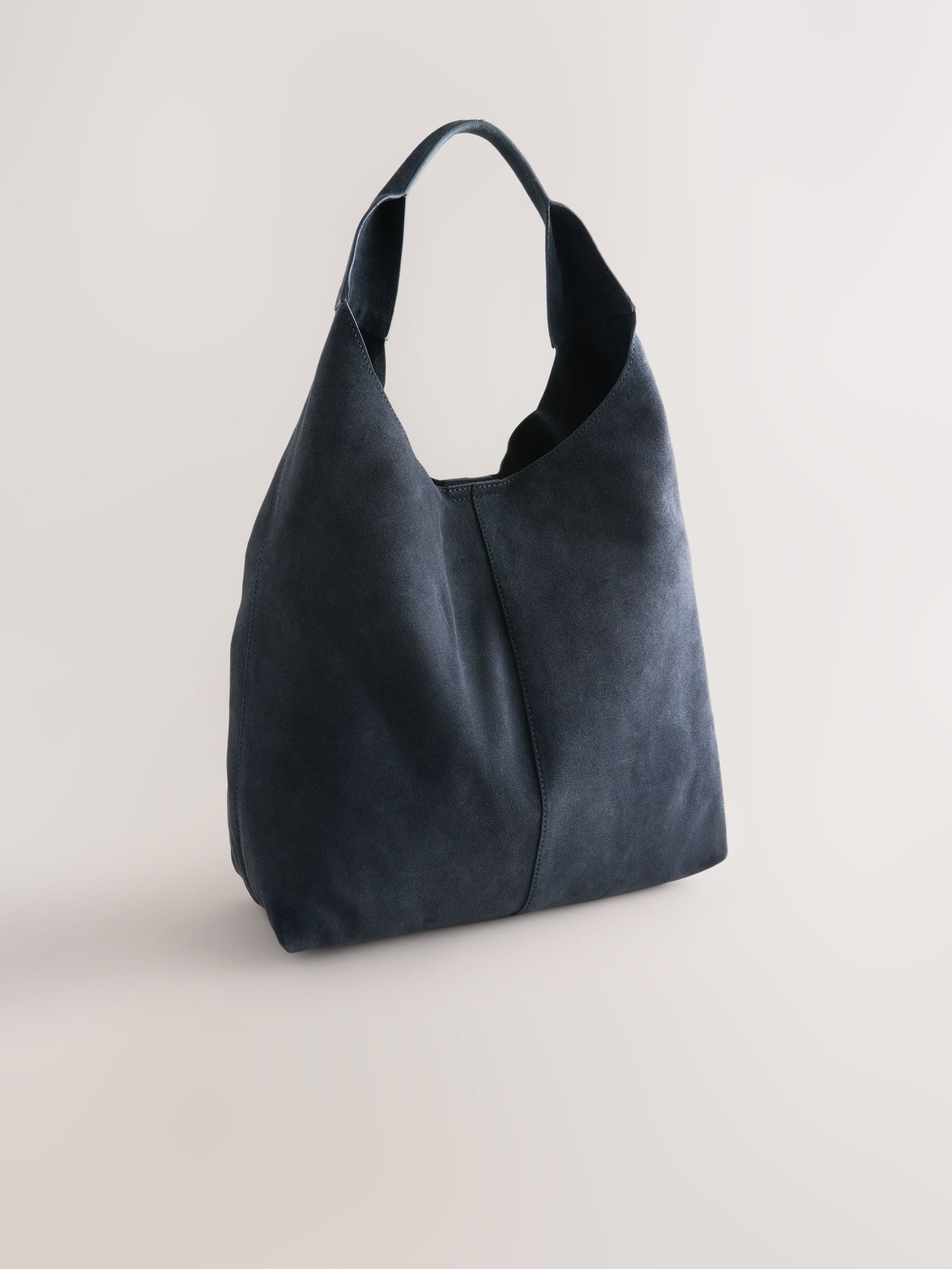 Chocolate Brown Suede Leather Slouchy Shoulder Bag