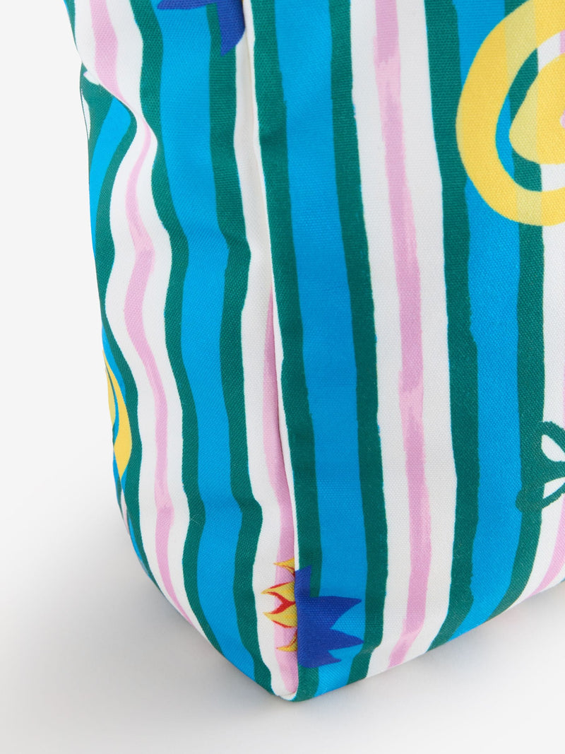Eleanor Bowmer blue green stripe tote bag 100% recycled polyester, imported from the UK