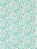 Clarke and Clarke teal Buta wallpaper sample A4 (British brand)