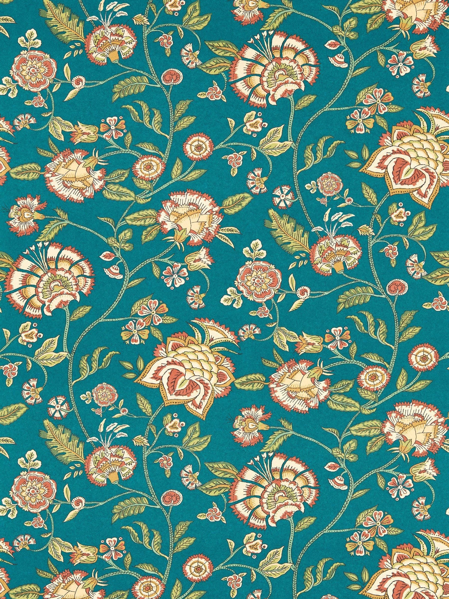 Clarke and Clarke wallpaper sample Spice Teal Barmeri A4 (British brand)