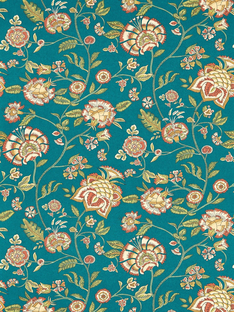 Clarke and Clarke wallpaper sample Spice Teal Barmeri A4 (British brand)