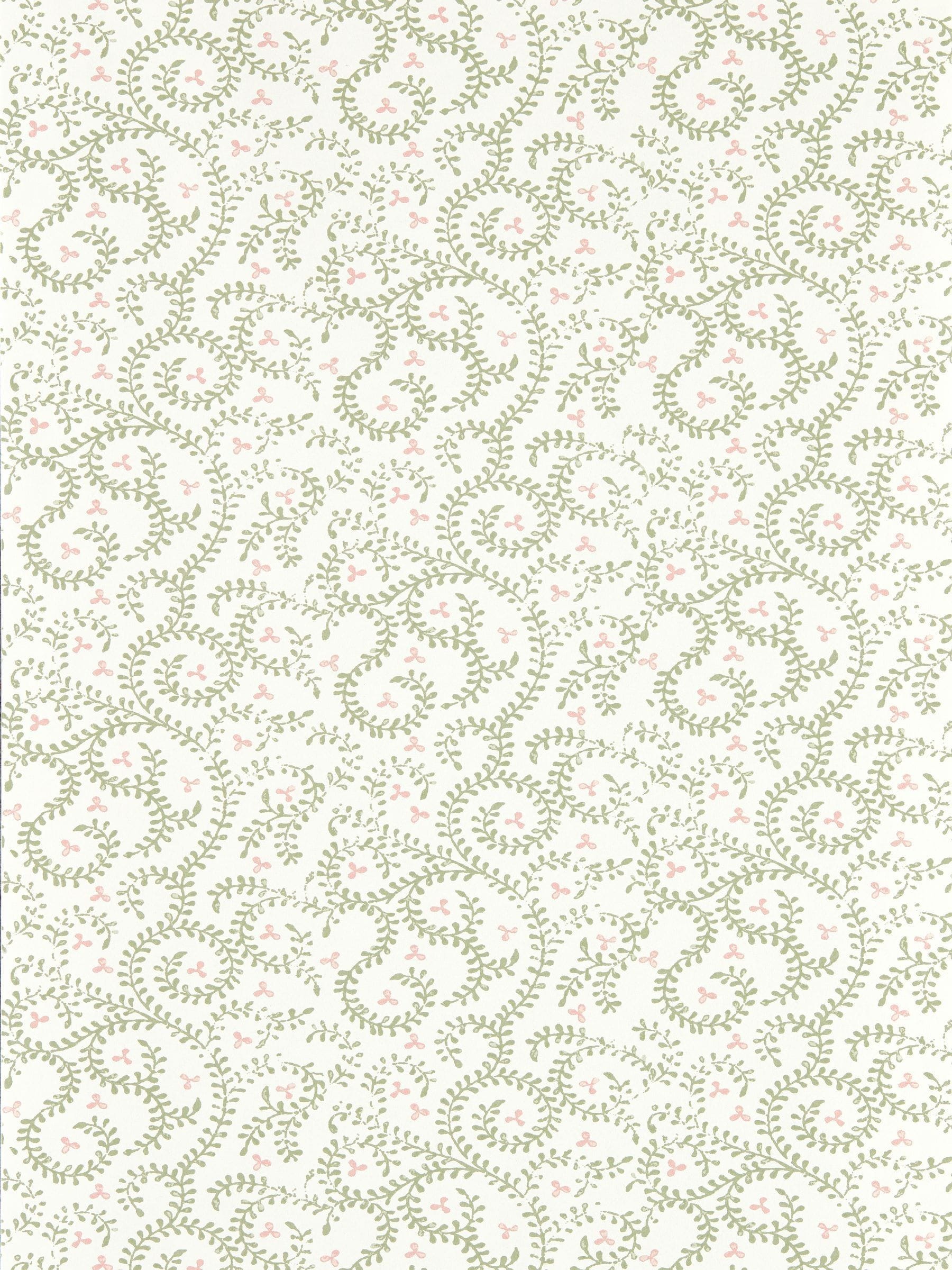 Clarke and Clarke Sage Buta wallpaper sample A4, UK version