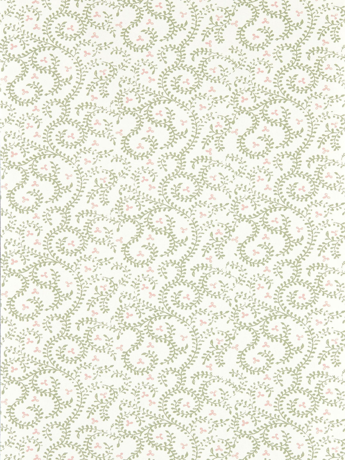 Clarke and Clarke Sage Buta wallpaper sample A4, UK version