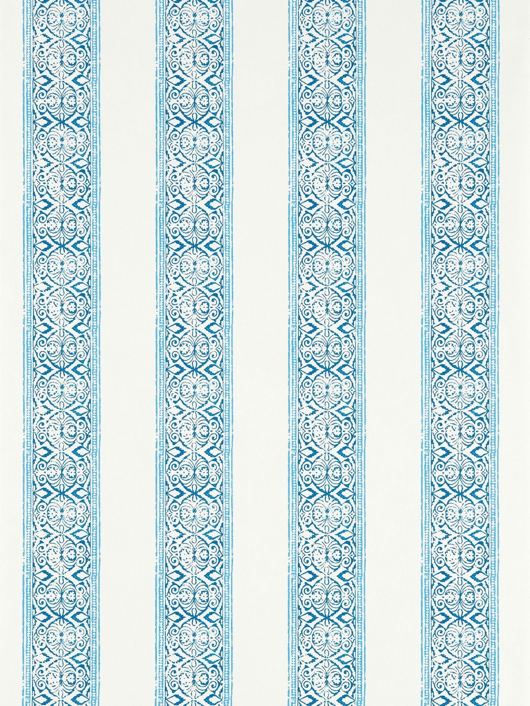 Clarke and Clarke wallpaper sample Cobalt Kalamkari Indira A4, imported from the UK
