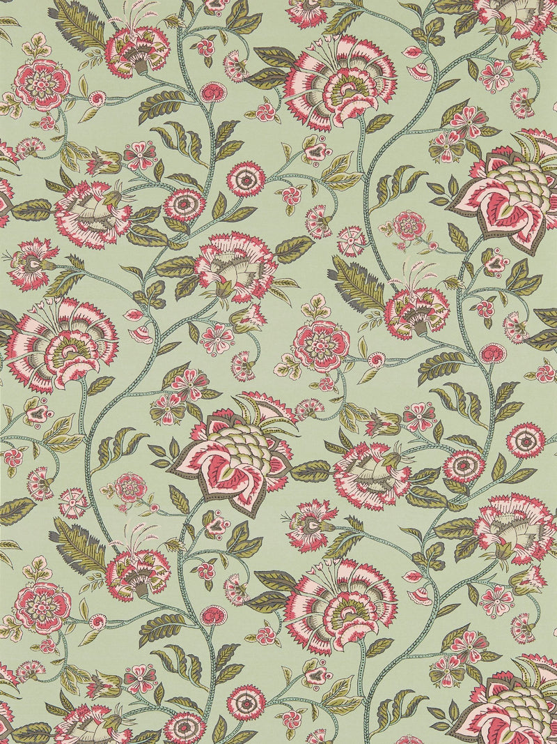 Clarke and Clarke Sage Blush Barmeri wallpaper sample A4 - British product