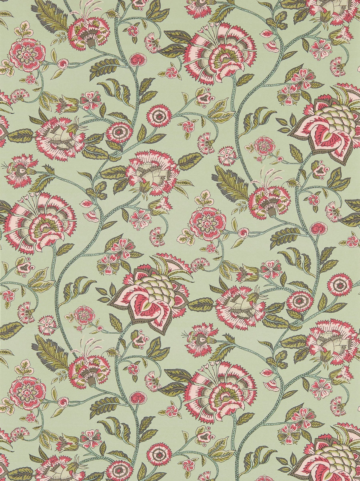 Clarke and Clarke Sage Blush Barmeri wallpaper sample A4 - British product