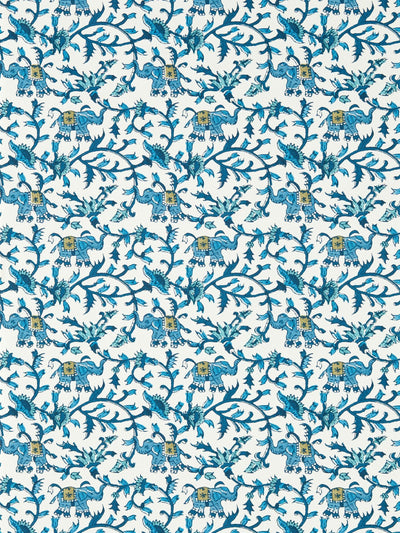 Next Clarke and Clarke Cobalt Hathi Indira Wallpaper Sample A4- Buy online at McGrocer