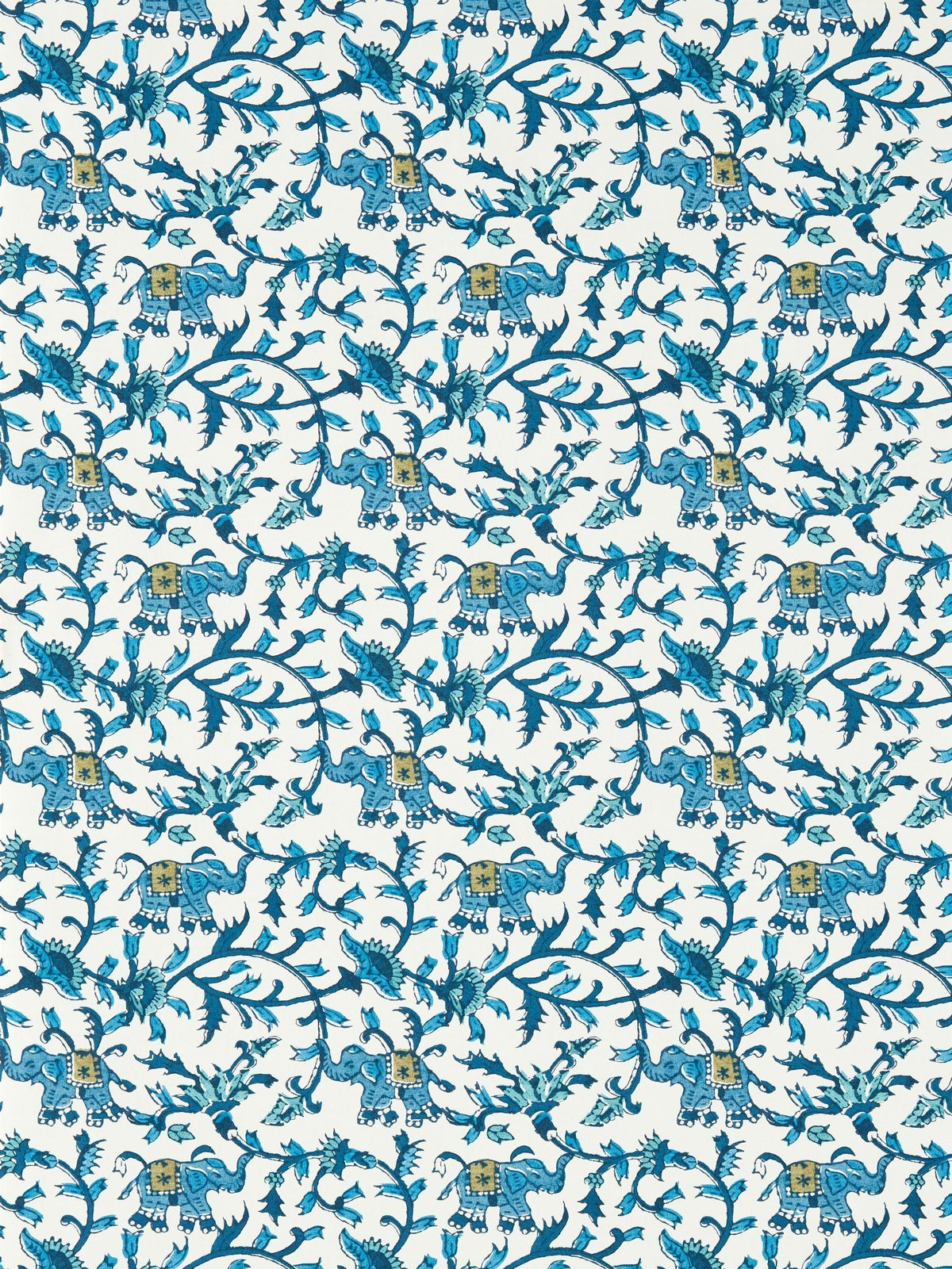 Clarke and Clarke Cobalt Hathi Indira wallpaper sample - British product