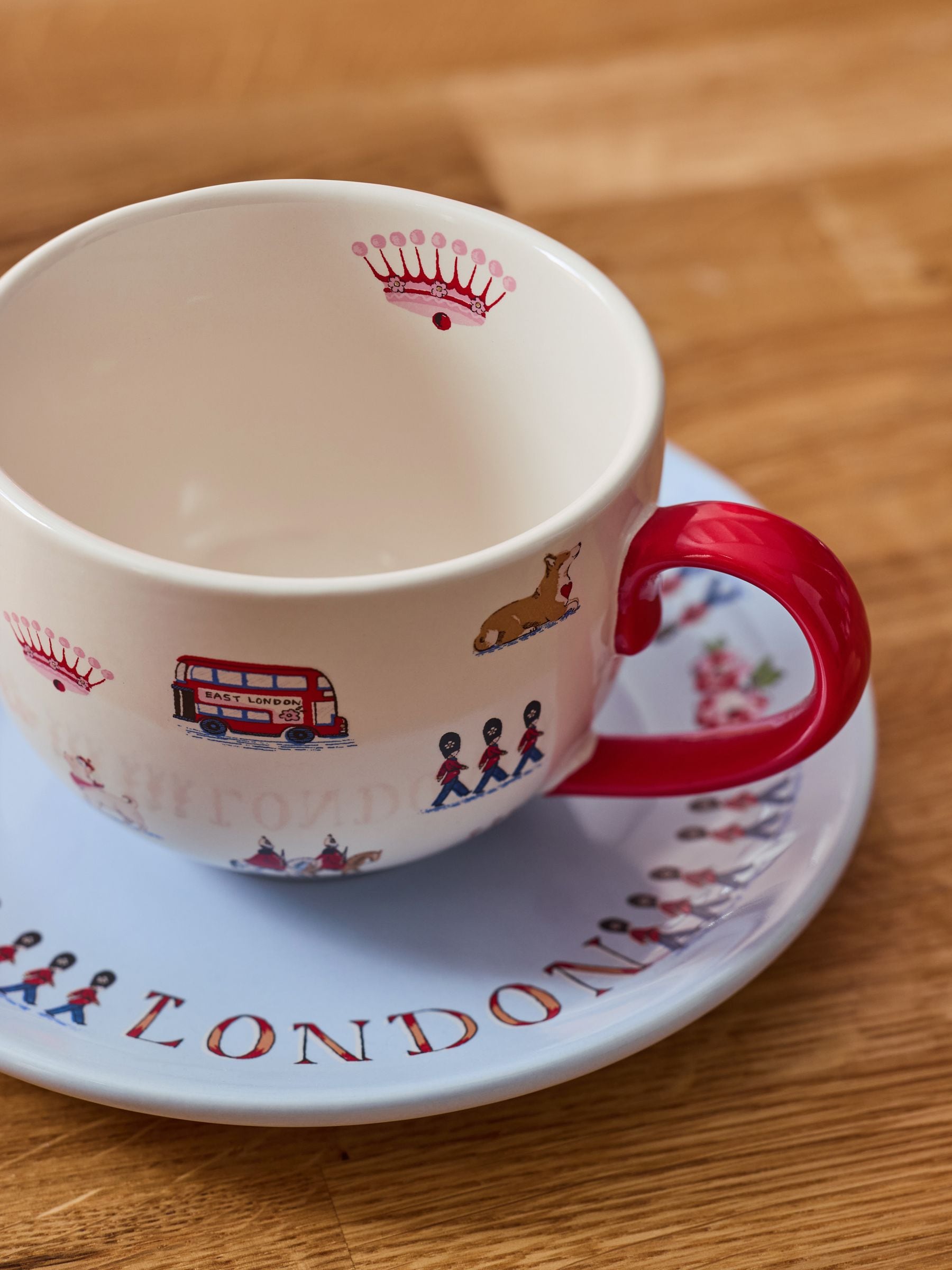 Cath Kidston blue London Town teacup and saucer set, UK version