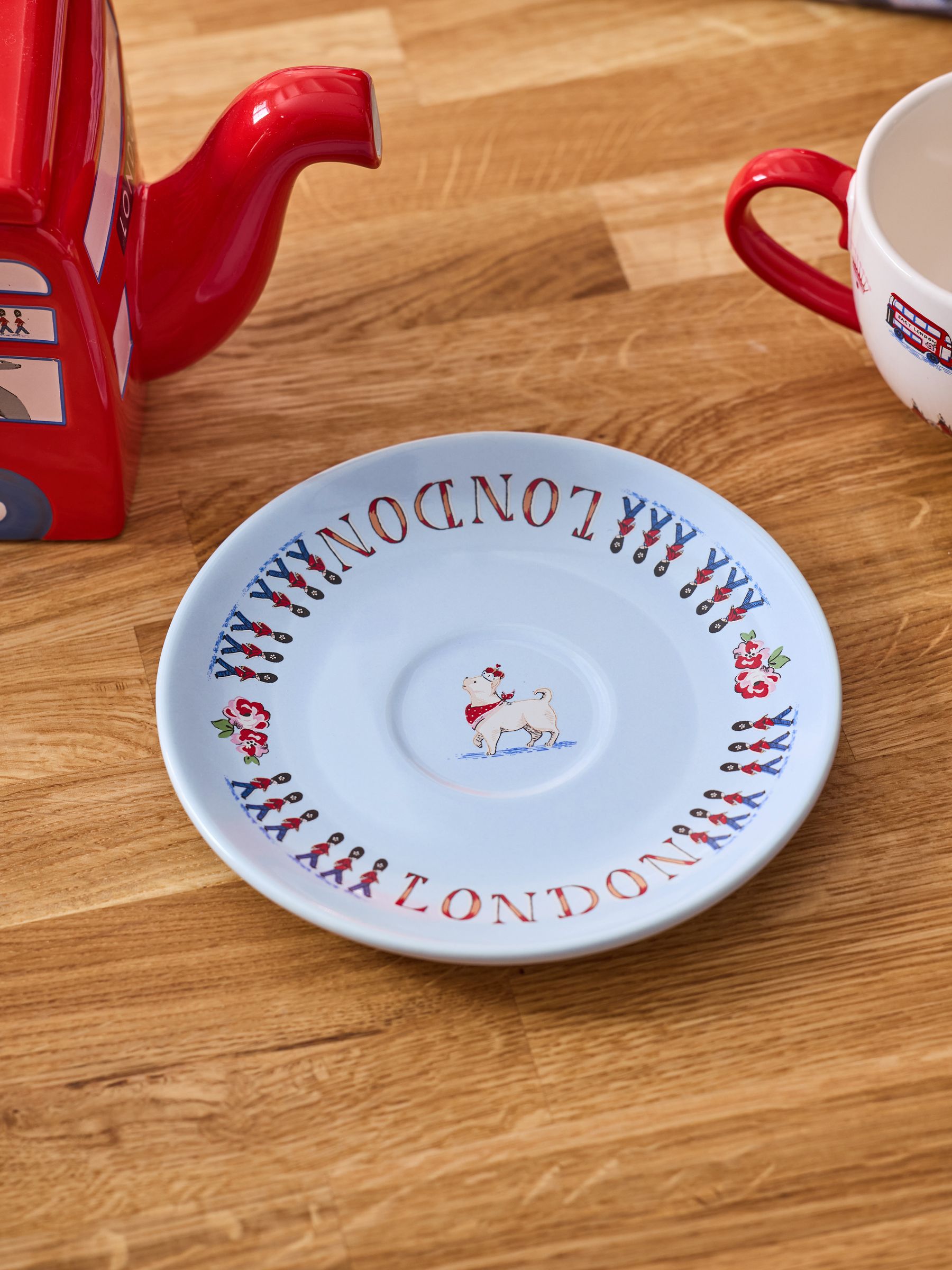Cath Kidston blue London Town teacup and saucer set, UK version