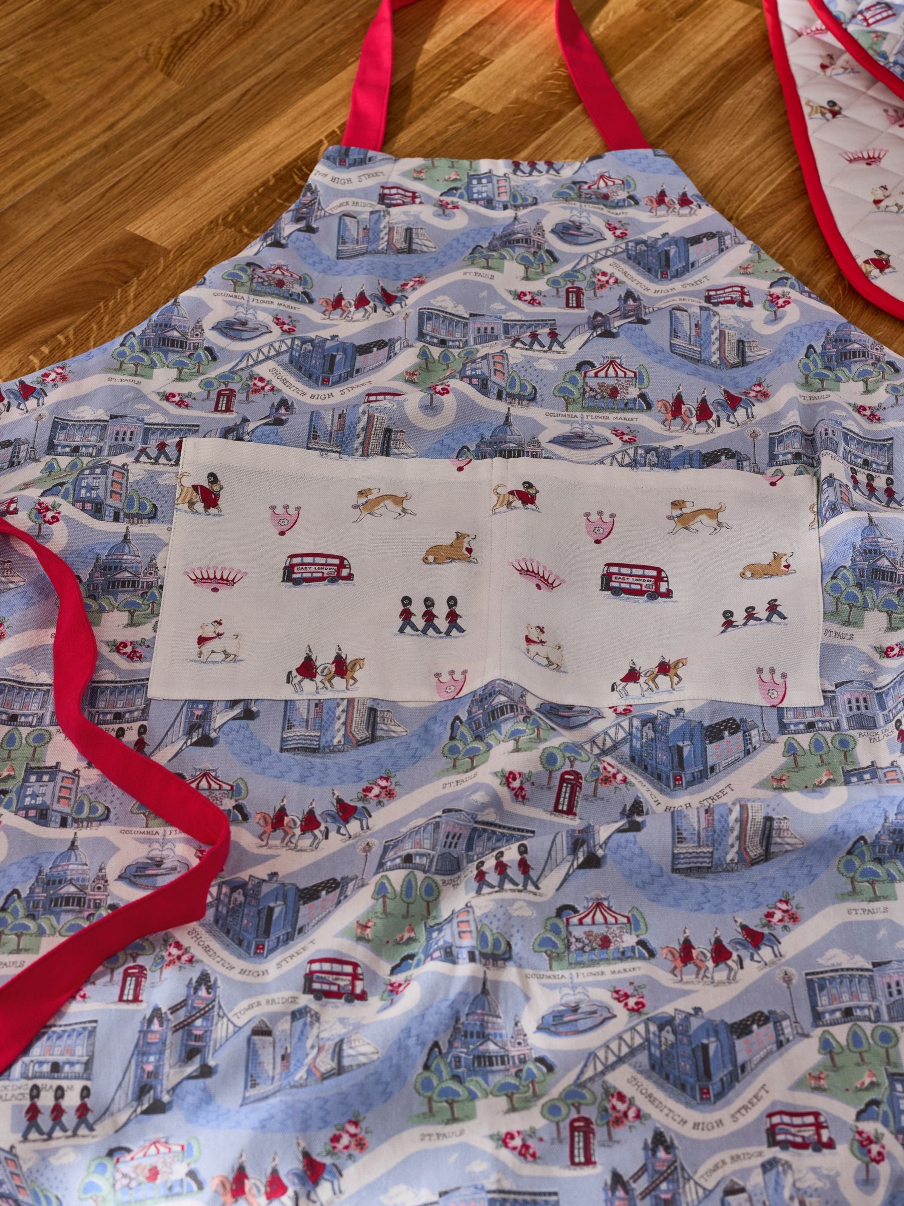 Cath Kidston Blue London Town apron one size (British brand)