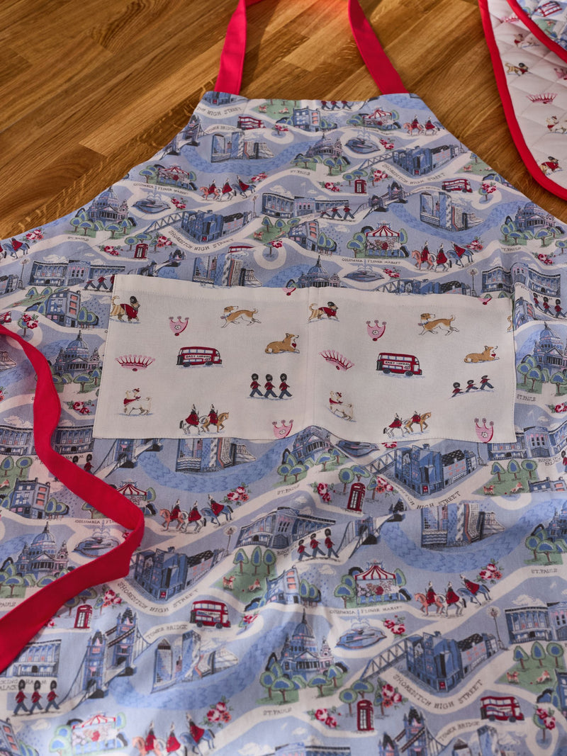Cath Kidston Blue London Town apron one size (British brand)