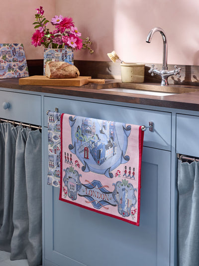 Next Cath Kidston Set of 2 Blue London Town Tea Towels- Buy online at McGrocer