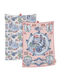 Cath Kidston London Town blue tea towels set of 2 (British brand)
