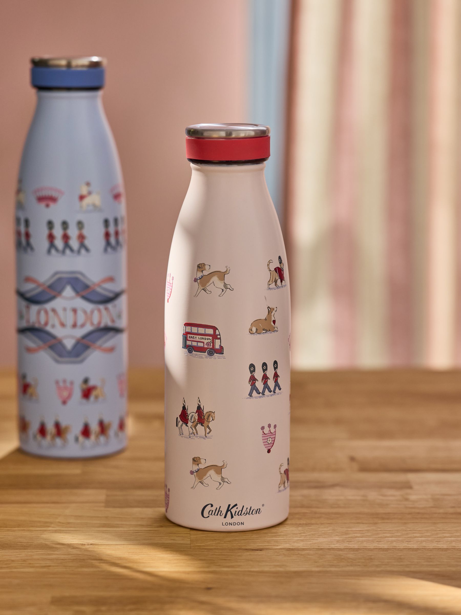 Cath Kidston Neutral London Town stainless steel bottle 350ml (British brand)