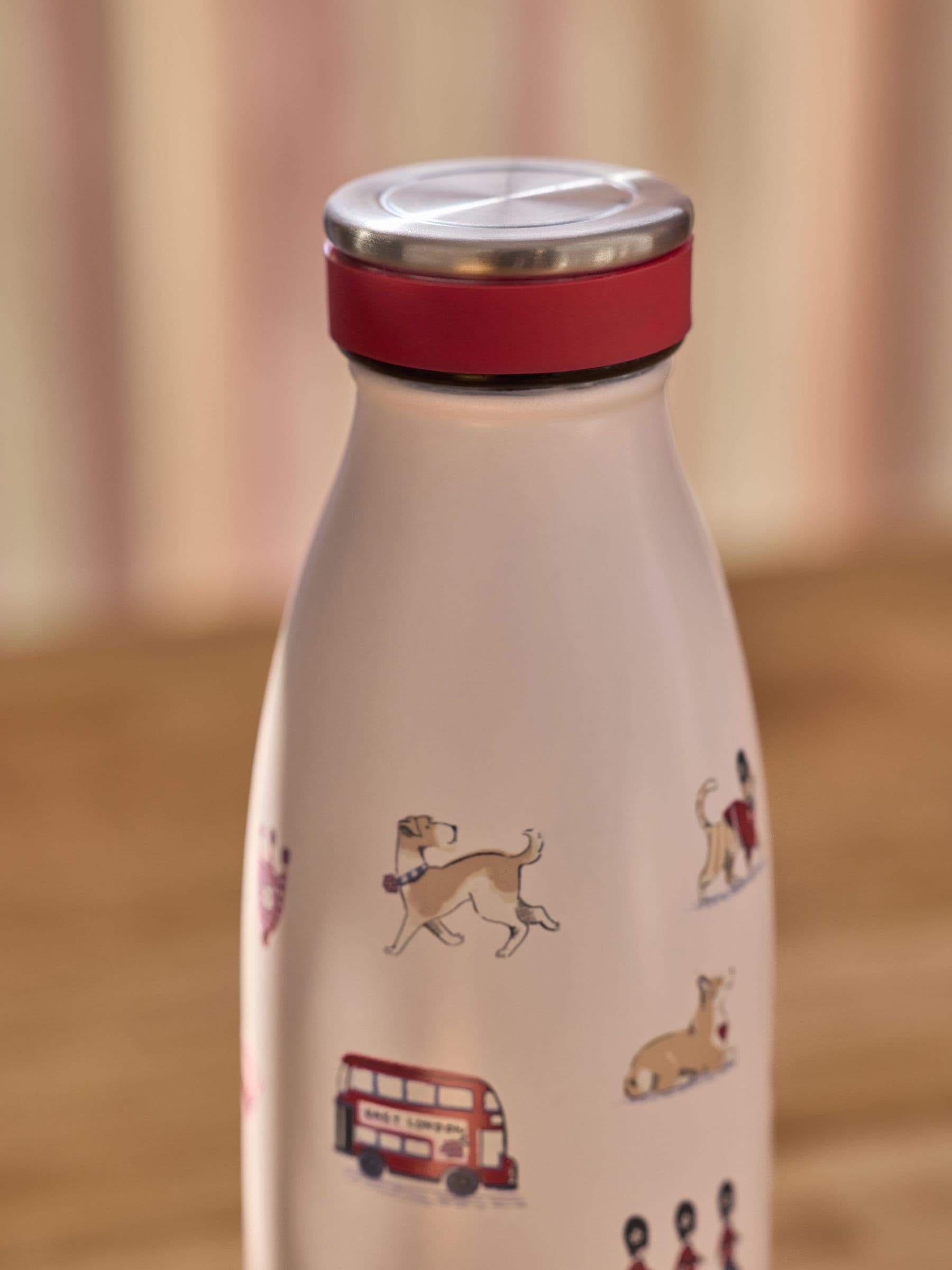 Cath Kidston Neutral London Town stainless steel bottle 350ml (British brand)