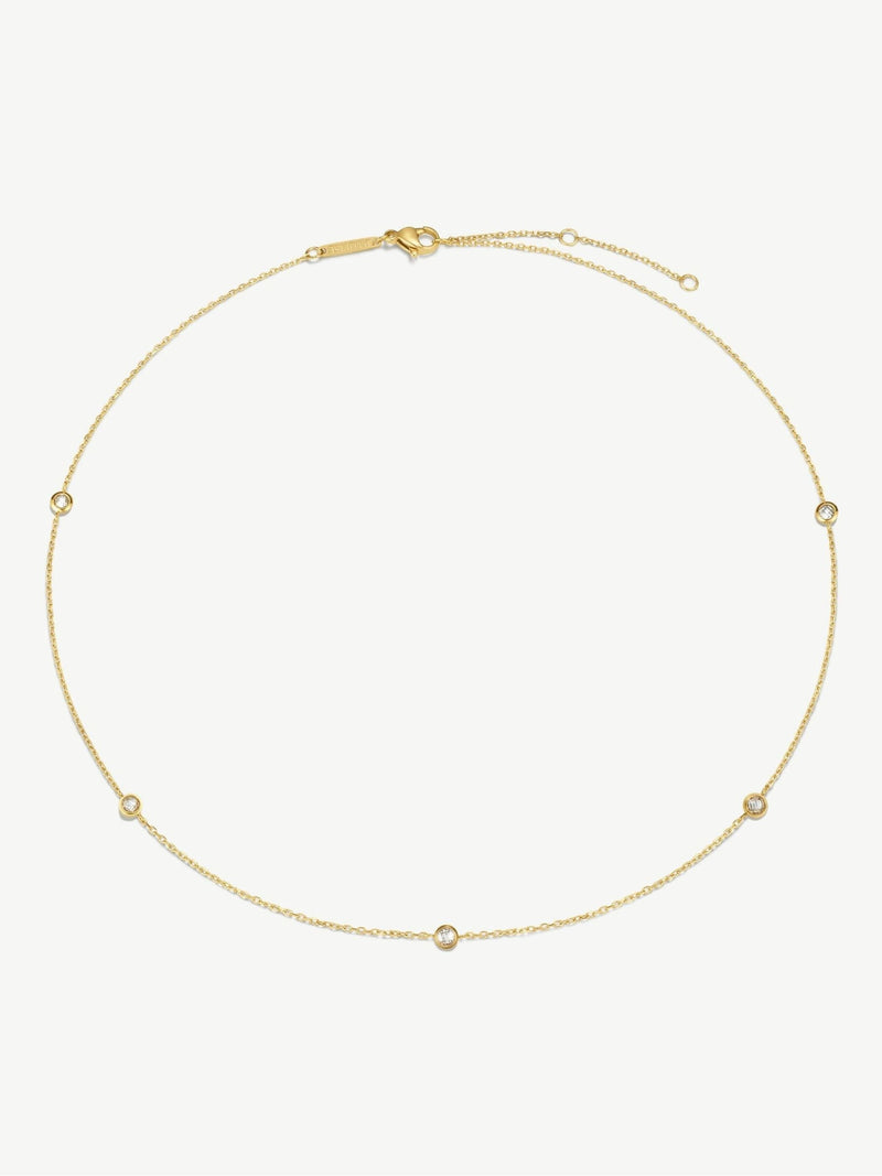 D.LOUISE gold tone multi stone chain necklace - British product
