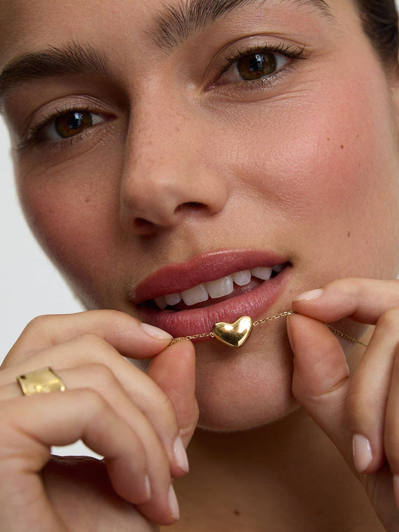 D.LOUISE gold tone bubble heart single necklace (British brand)