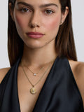 D.LOUISE gold tone heart talisman necklace with stones, imported from the UK