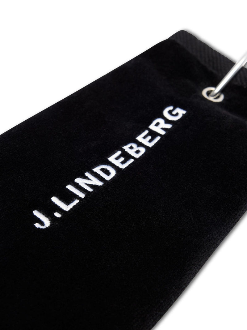 J.Lindeberg Drohen black golf towel, quick-dry cotton (British brand)