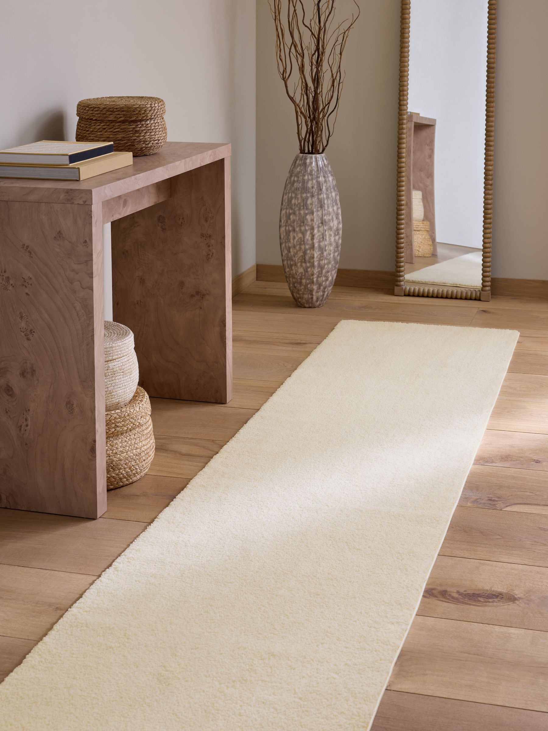 Ivory Cosy Washable Shaggy Runner